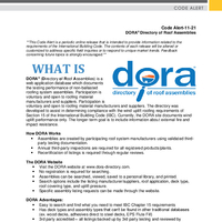 Code Alert DORA Directory of Roof Assemblies