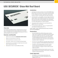 SECUROCK GlassMat Roof Board Technical Data Bulletin TDB