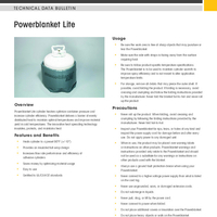 Powerblanket Lite Technical Data Bulletin TDB