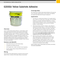 G200SA Yellow Substrate Adhesive Technical Data Bulletin TDB