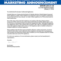 Low-VOC Regulation Update Marketing Announcement