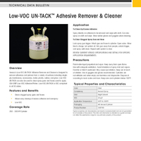 LowVOC UNTACK Adhesive Remover  Cleaner Technical Data Bulletin TDB