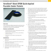 VersiGard Black EPDM QuickApplied Pourable Sealer Pockets Technical Data Bulletin TDB