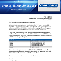 Carlisle Introduces PVC Pressure-Sensitive Cover Strip Marketing Announcement