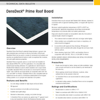 DensDeck Prime Roof Board Technical Data Bulletin TDB