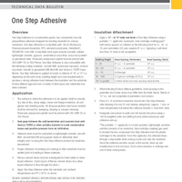 One Step Adhesive Technical Data Bulletin TDB