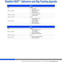 CREW Flexible FAST Adhesive and Rig Training Agenda