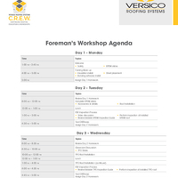 CREW Training  Foremans Workshop Agenda