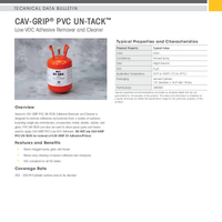 CAVGRIP PVC UNTACK Technical Data Bulletin TDB