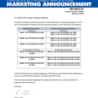 Marketing Announcement HP and PreAssembled HP Fastener Changes 2012