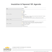 CREW Training  Insulation  Tapered 101 Agenda